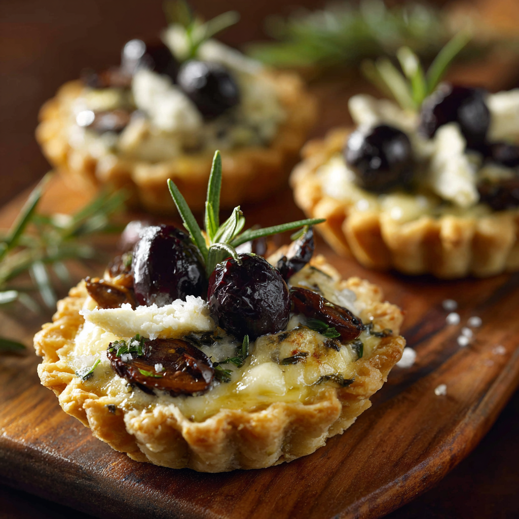 "Cheese and Olive Tartlets Recipe