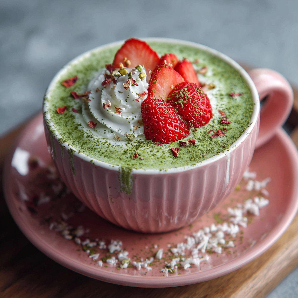 Easy 5-min Strawberry Matcha Latte
