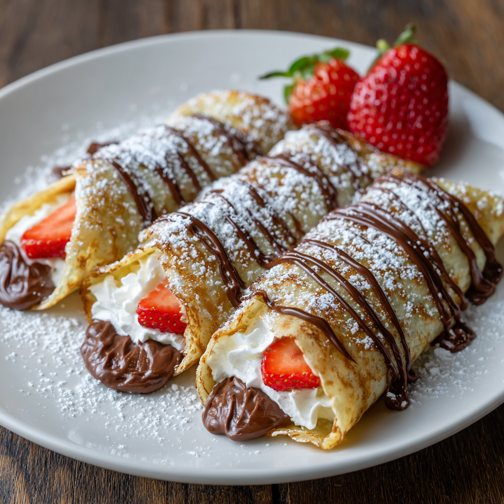Nutella Stuffed Crepes Recipe - Recipe Image