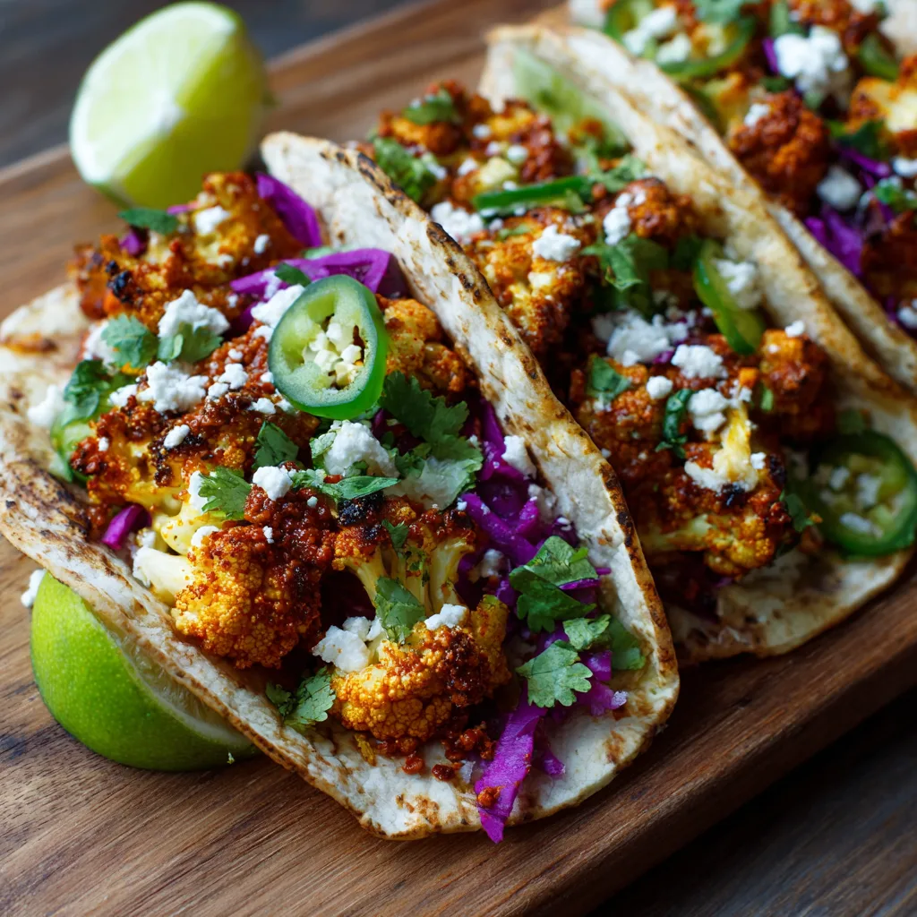 Spicy Roasted Cauliflower Tacos Recipe
