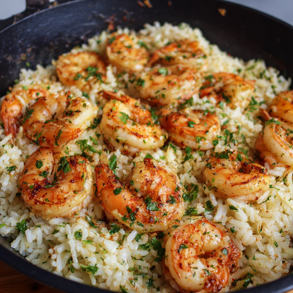 Garlic Butter Shrimp Rice Recipe