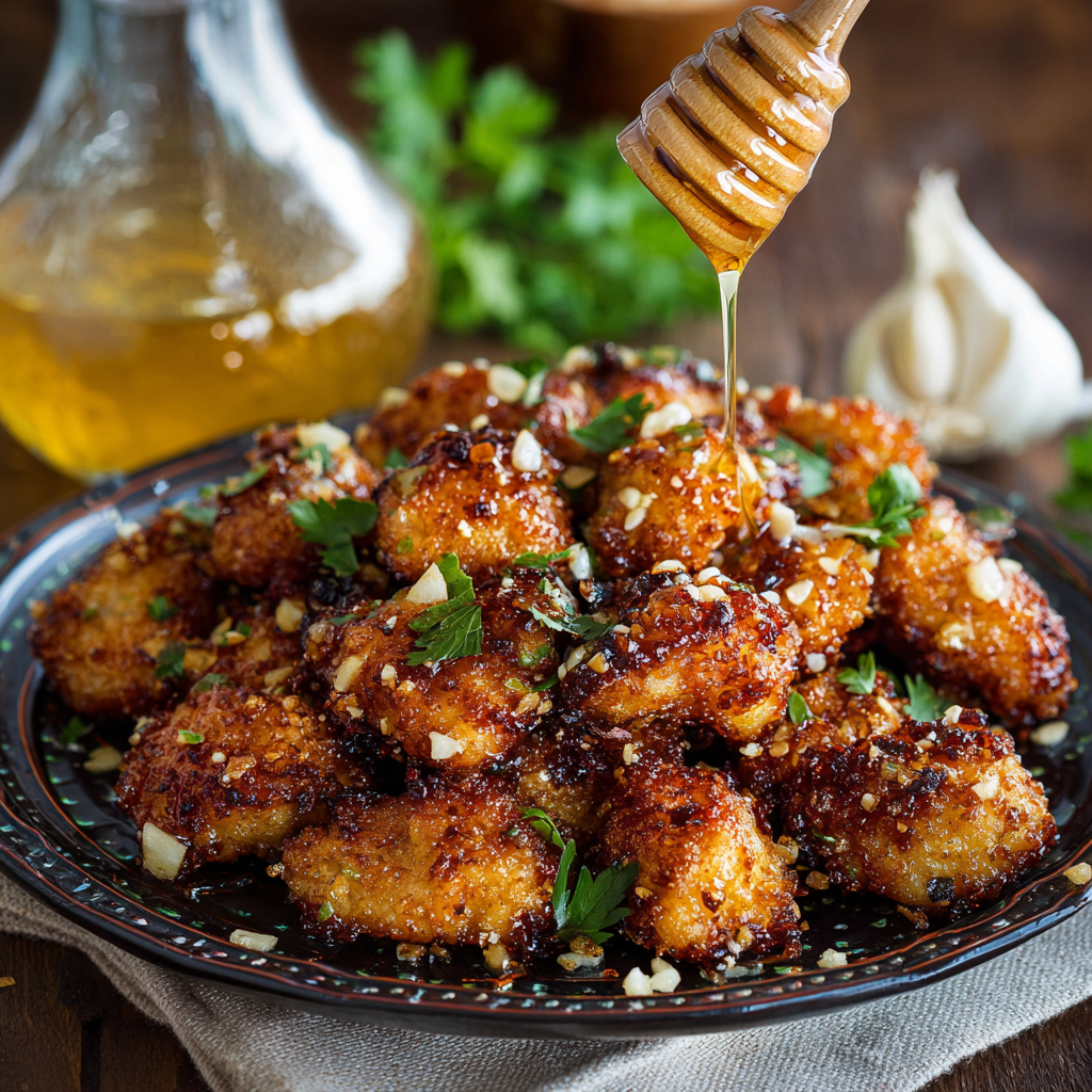 Crispy Honey Garlic Chicken Bites Recipe - Recipe Image