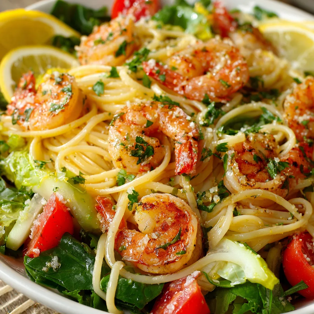 Lemon Garlic Shrimp Linguine Salad Recipe 2 Lemon Garlic Shrimp Linguine Salad Recipe - Recipe Image
