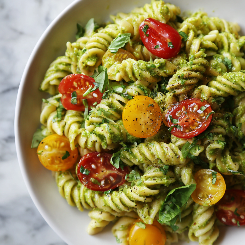 Creamy Avocado Pesto Pasta Salad Recipe