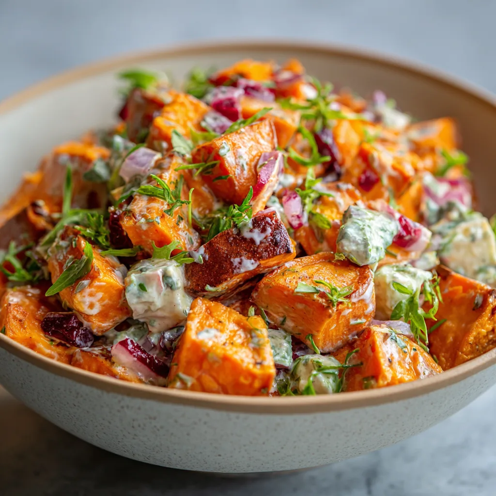 Roasted Sweet Potato Salad Recipe 2 Roasted Sweet Potato Salad Recipe - Recipe Image