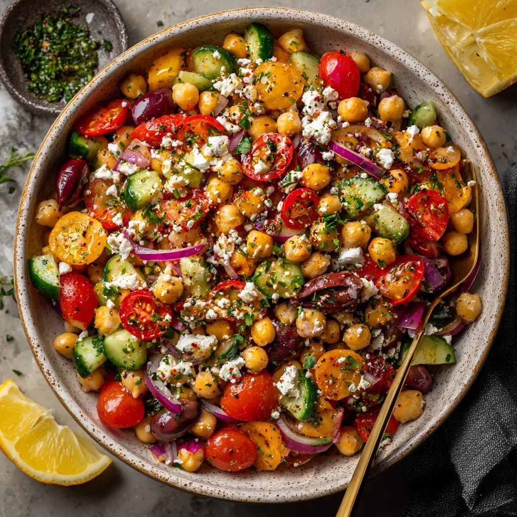 Mediterranean Chickpea Salad Recipe 3 Mediterranean Chickpea Salad Recipe - Recipe Image