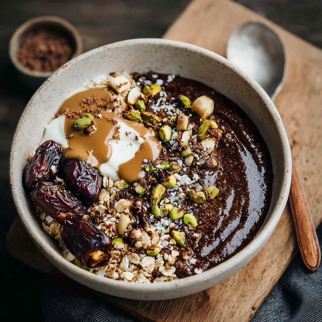 Espresso Chocolate Date Oat Bowl Recipe 2 Espresso Chocolate Date Oat Bowl Recipe - Recipe Image