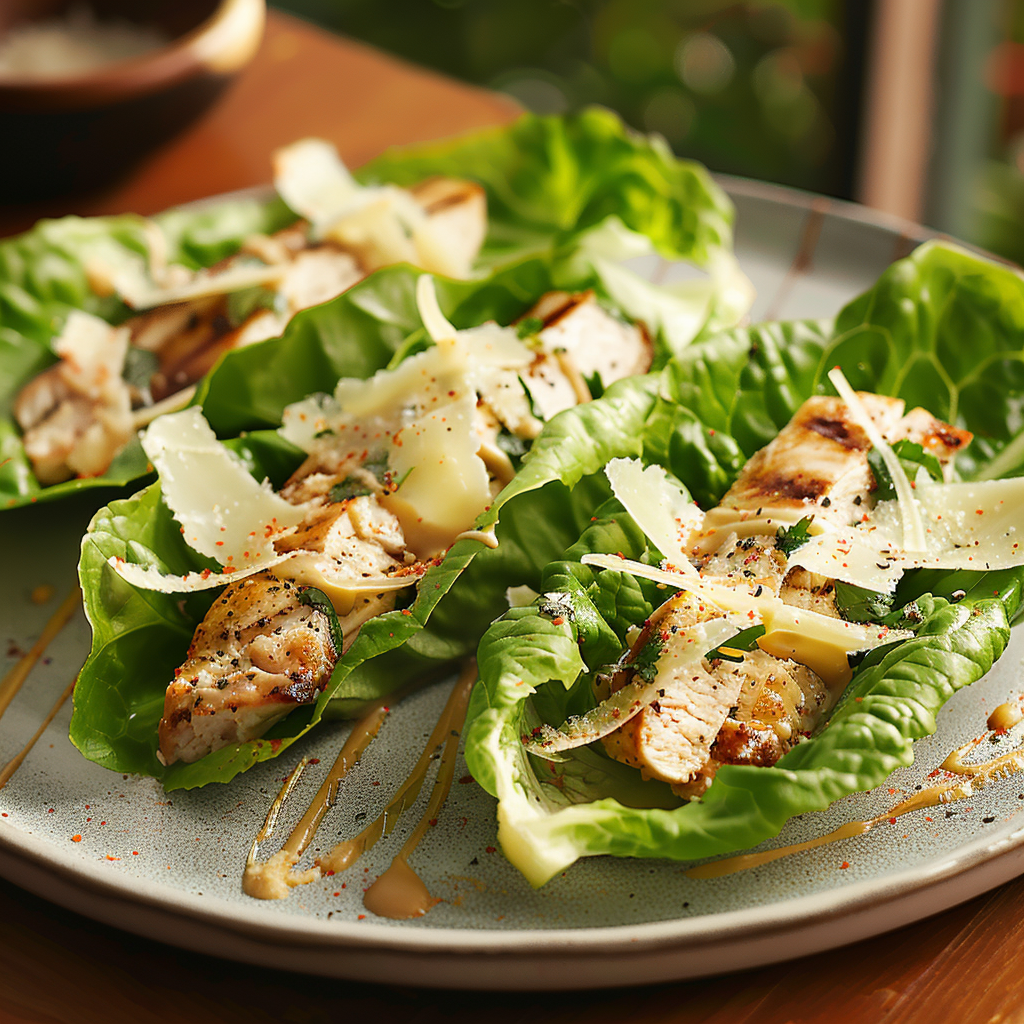 Chicken Caesar Lettuce Wraps Recipe 3 Chicken Caesar Lettuce Wraps Recipe - Recipe Image