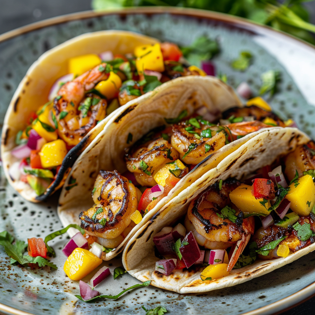 Zesty Shrimp Mango Tacos Recipe 3 Zesty Shrimp Mango Tacos Recipe - Recipe Image