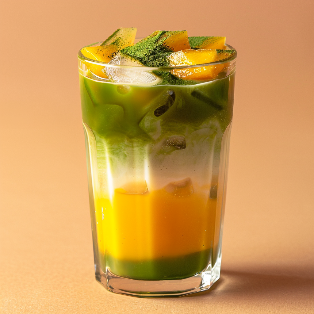 Iced Mango Matcha Latte Recipe 2 Iced Mango Matcha Latte Recipe - Recipe Image