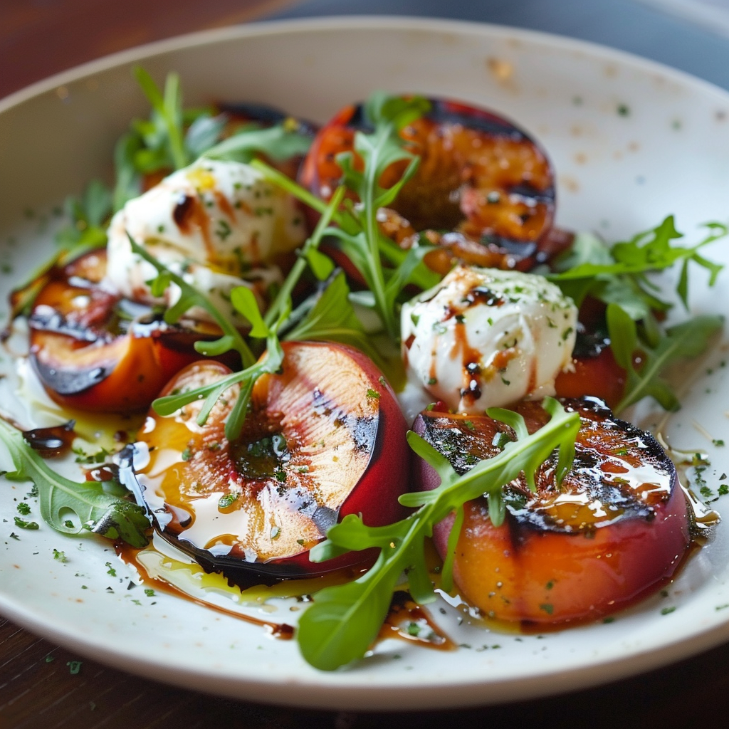 Grilled Peach Burrata Salad Recipe 3 Grilled Peach Burrata Salad Recipe - Recipe Image