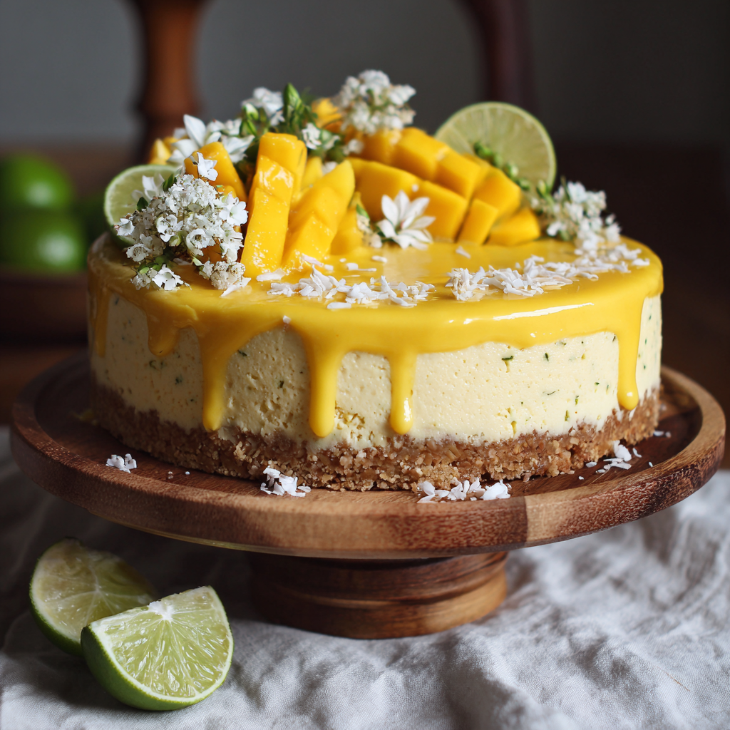 Mango Lime Cheesecake with Coconut Base Recipe