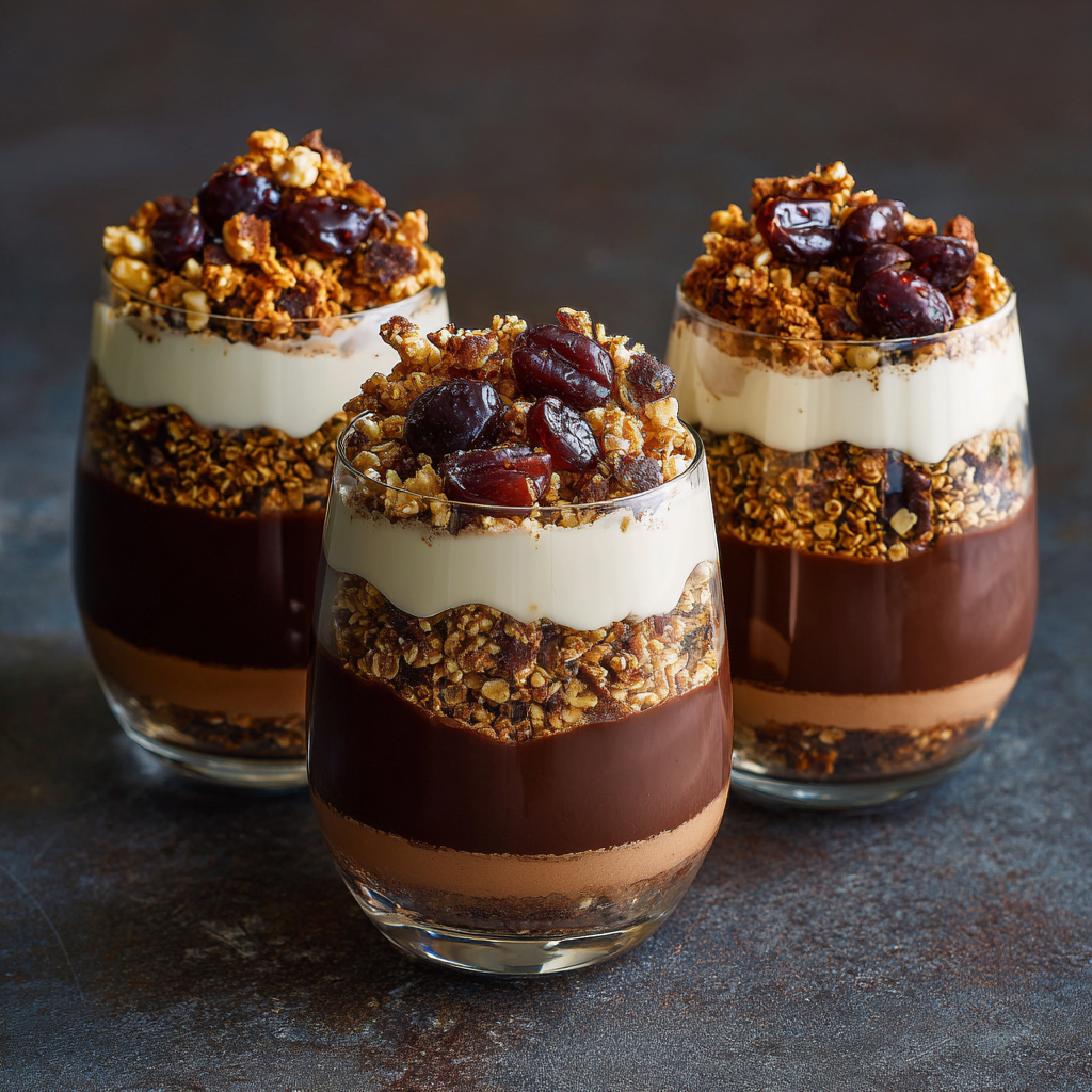 Chocolate Coffee Parfait with Crunch Layers Recipe - Recipe Image