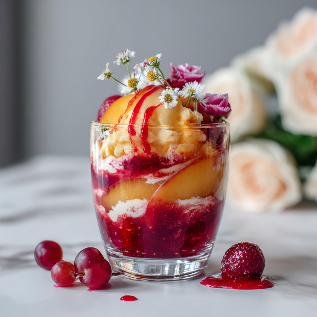 Peach Melba Deconstructed Verrine Recipe - Recipe Image