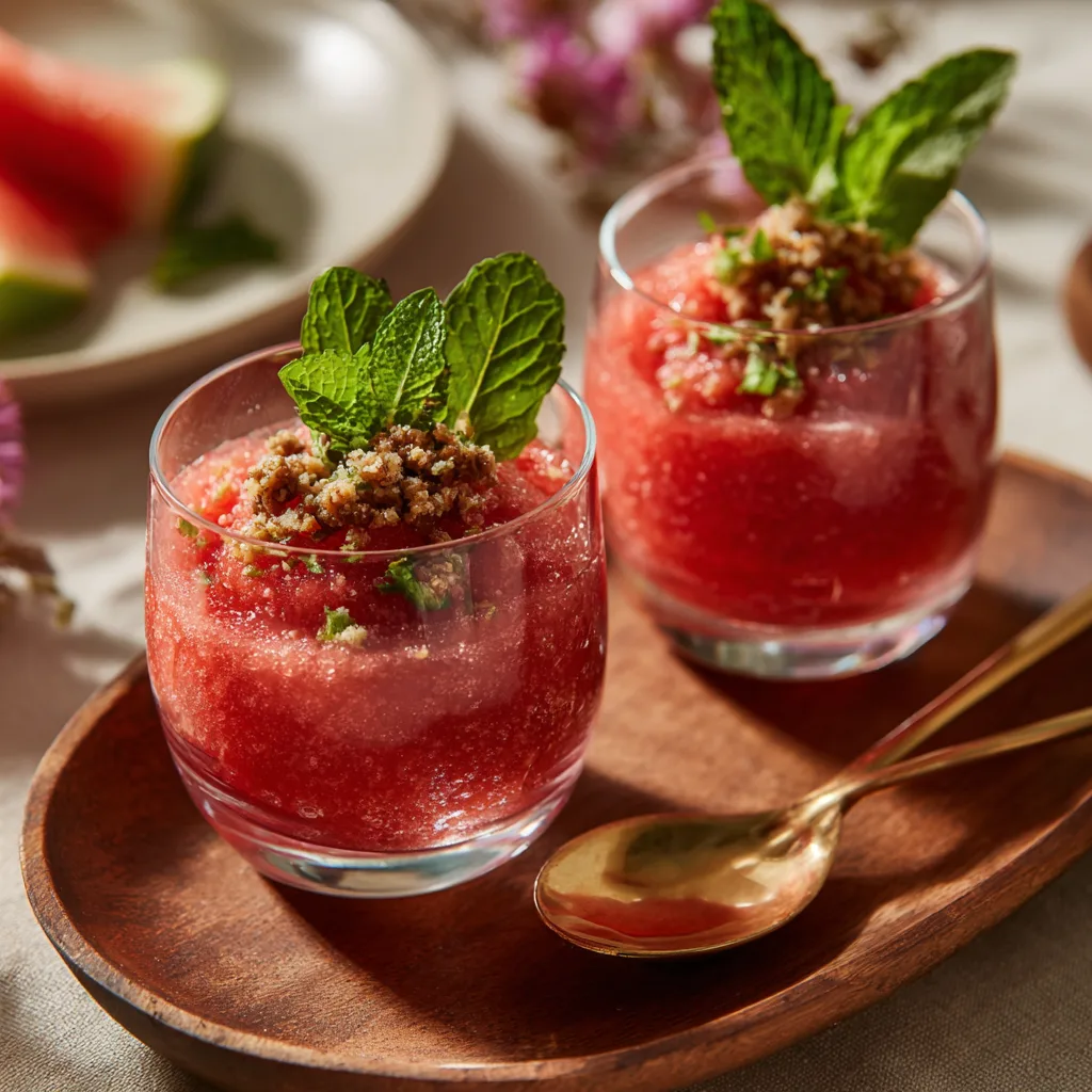Watermelon Mint Granité Glass Recipe - Recipe Image