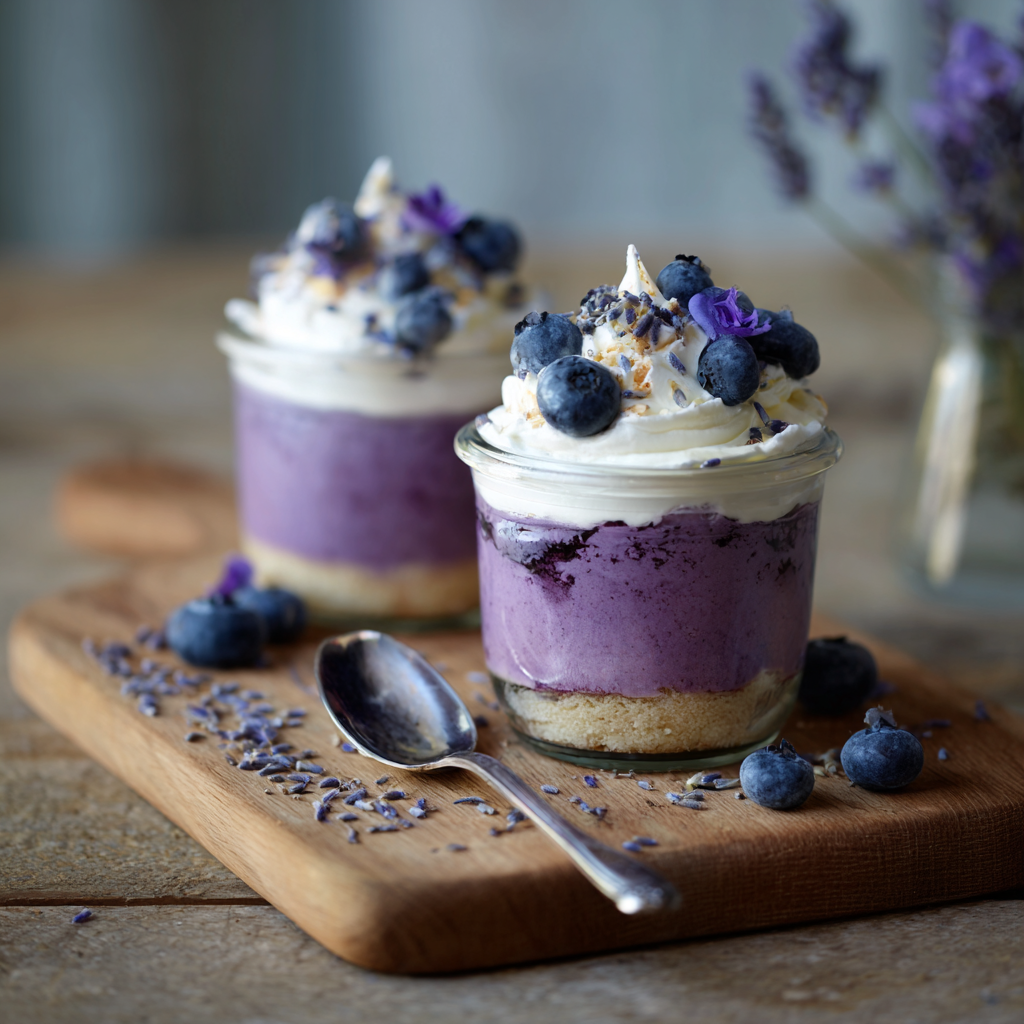 Lavender Blueberry Cream Pots Recipe 3 Lavender Blueberry Cream Pots Recipe - Recipe Image