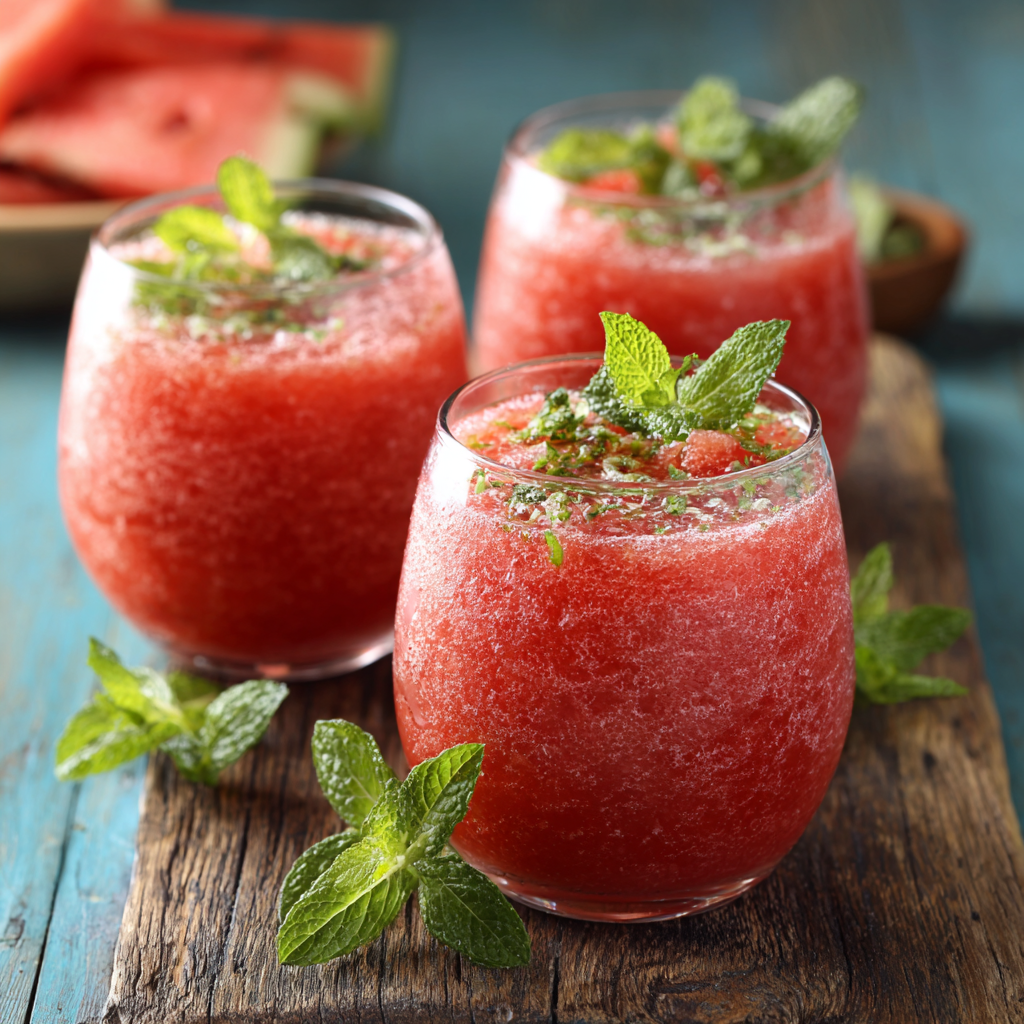 Watermelon Mint Slush Recipe 3 Watermelon Mint Slush Recipe - Recipe Image
