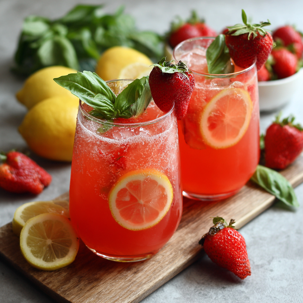 Strawberry Basil Lemonade Recipe 3 Strawberry Basil Lemonade Recipe - Recipe Image