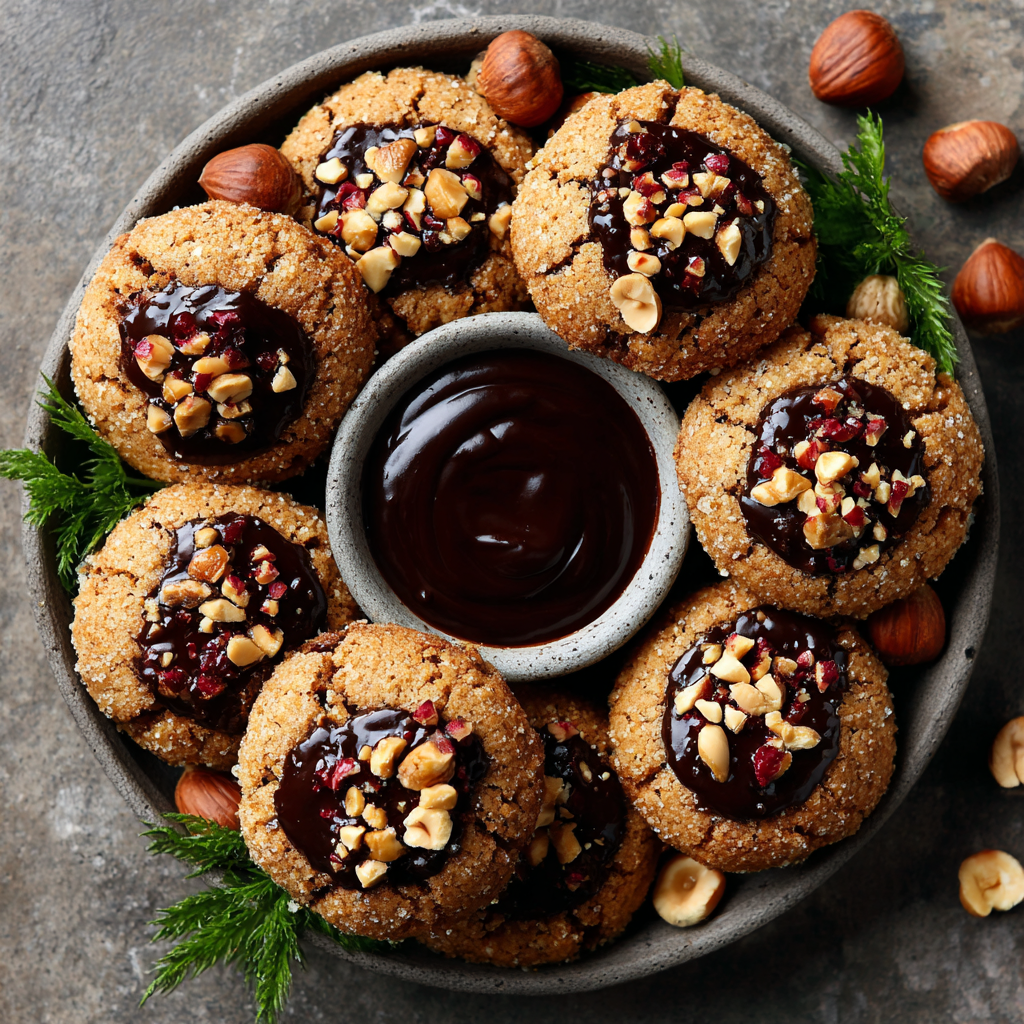 Espresso Hazelnut Thumbprint Cookies Recipe 2 Espresso Hazelnut Thumbprint Cookies Recipe - Recipe Image
