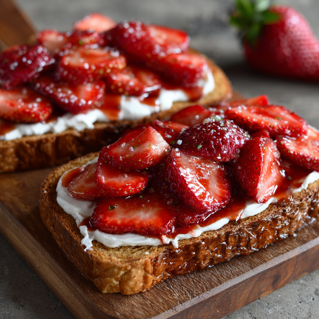 Cream Cheese Strawberry Toast Recipe - Recipe Image