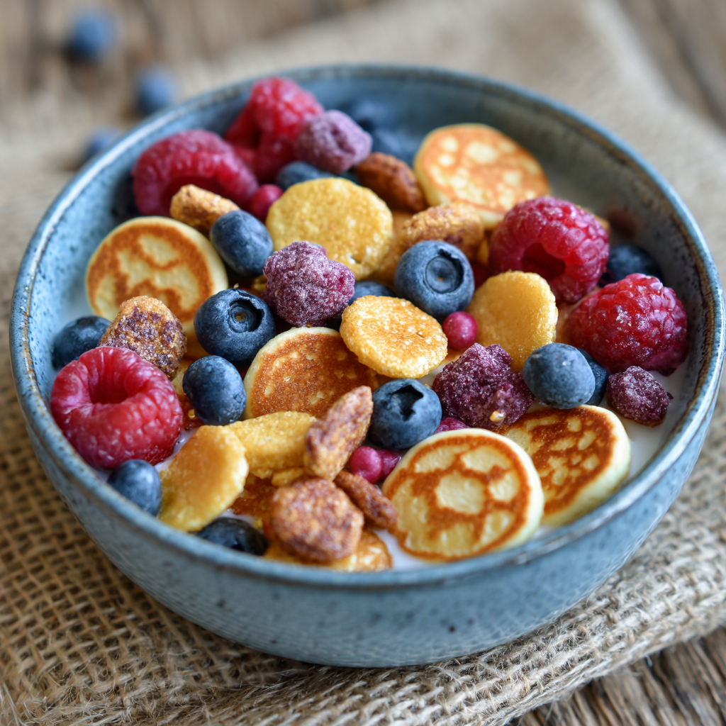 Mini Pancake Cereal Recipe - Recipe Image