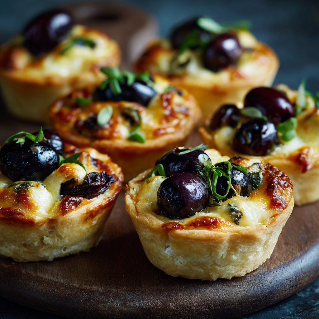 "Cheese and Olive Tartlets Recipe