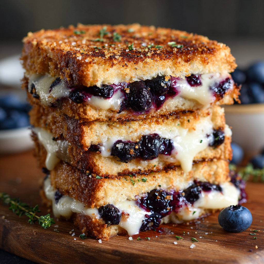 Crispy Blueberry Grilled Cheese Recipe - Recipe Image