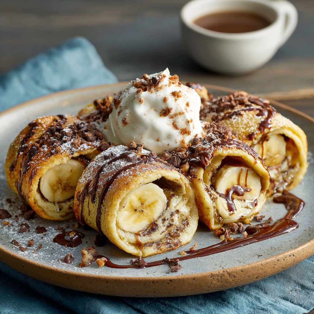 Chocolate Banana Pancake Rolls Recipe - Recipe Image