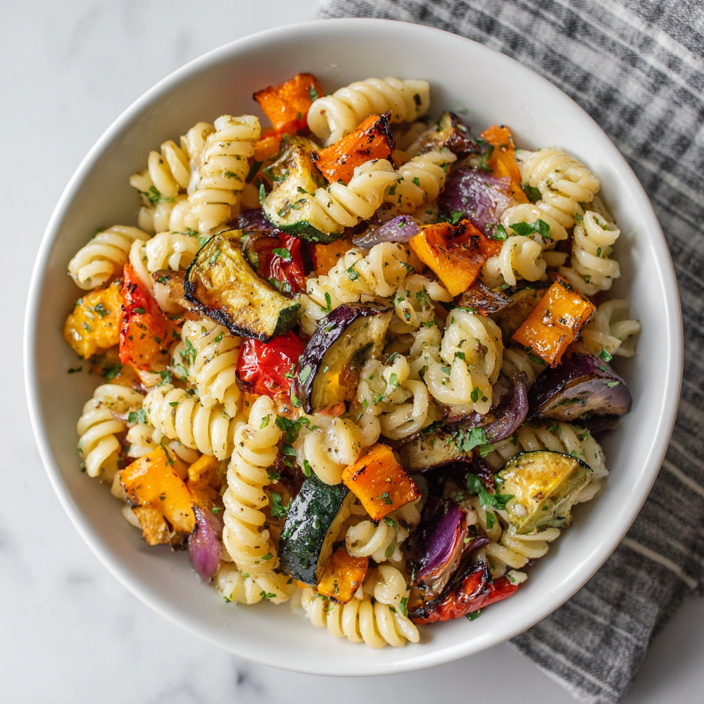 Roasted Vegetable Pasta Salad Recipe - Recipe Image