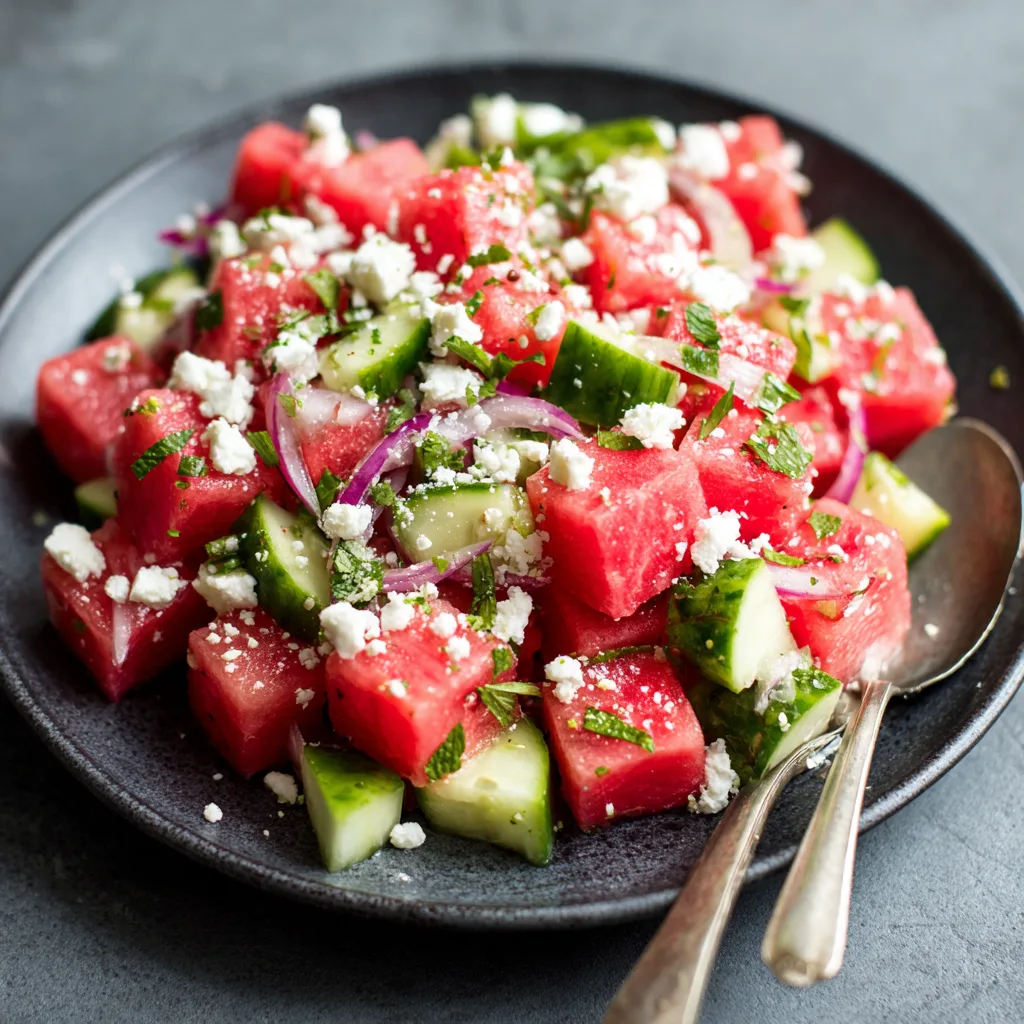 Watermelon Feta Salad Recipe 3 Watermelon Feta Salad Recipe - Recipe Image