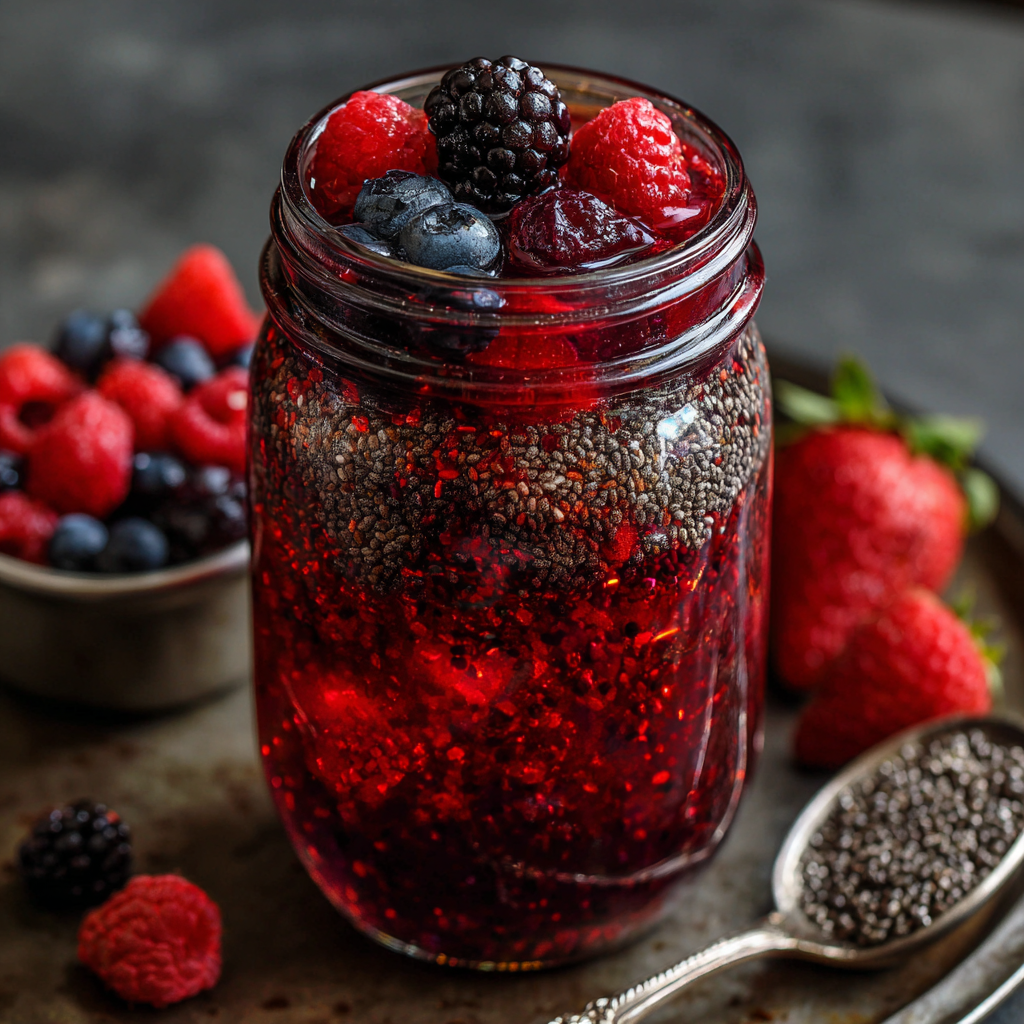 Berry Hibiscus Chia Infusion Recipe - Recipe Image