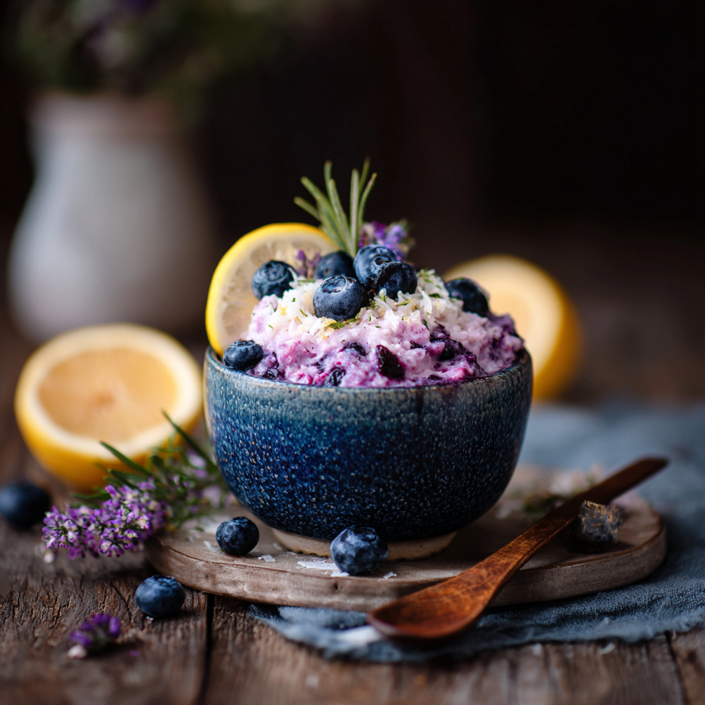 Blueberry Lemon Rice Cream Recipe - Recipe Image