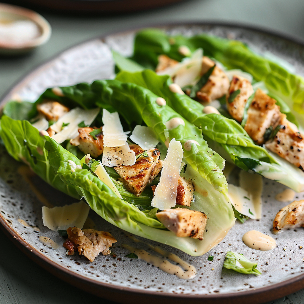 Chicken Caesar Lettuce Wraps Recipe 2 Chicken Caesar Lettuce Wraps Recipe - Recipe Image