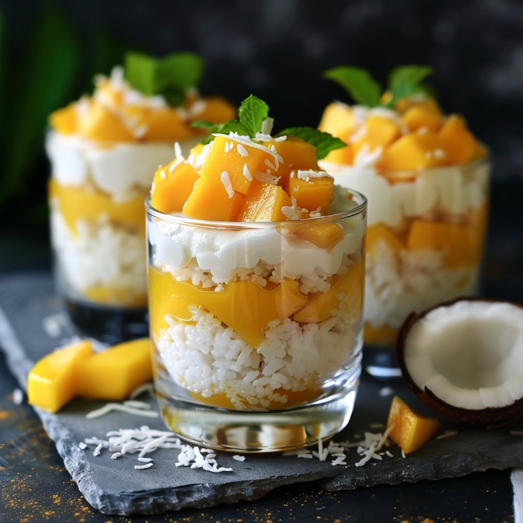 Mango Coconut Rice Dessert Cups Recipe - Recipe Image