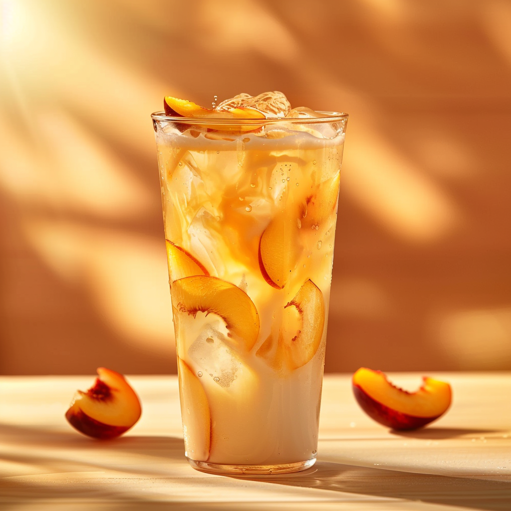 Iced Vanilla Peach Coffee Recipe - Recipe Image