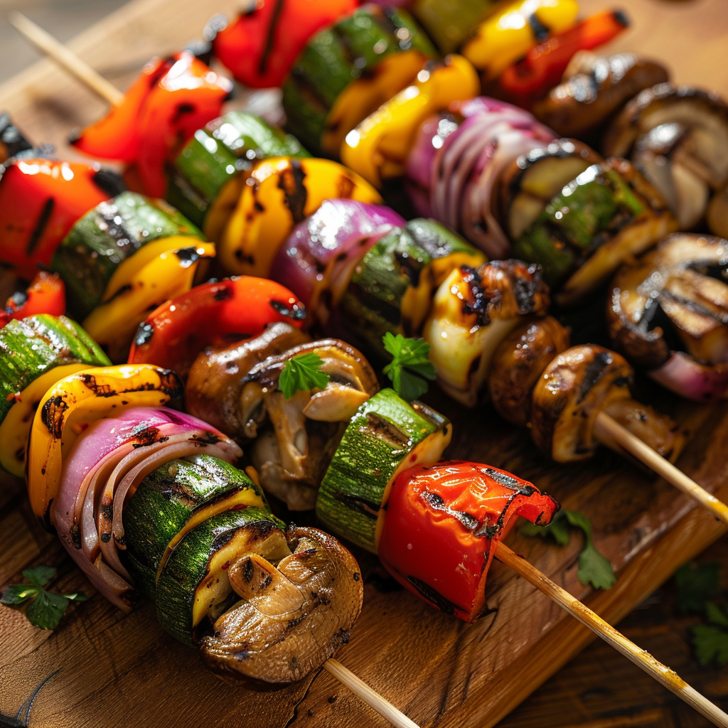 Grilled Veggie Summer Skewers Recipe 2 Grilled Veggie Summer Skewers Recipe - Recipe Image