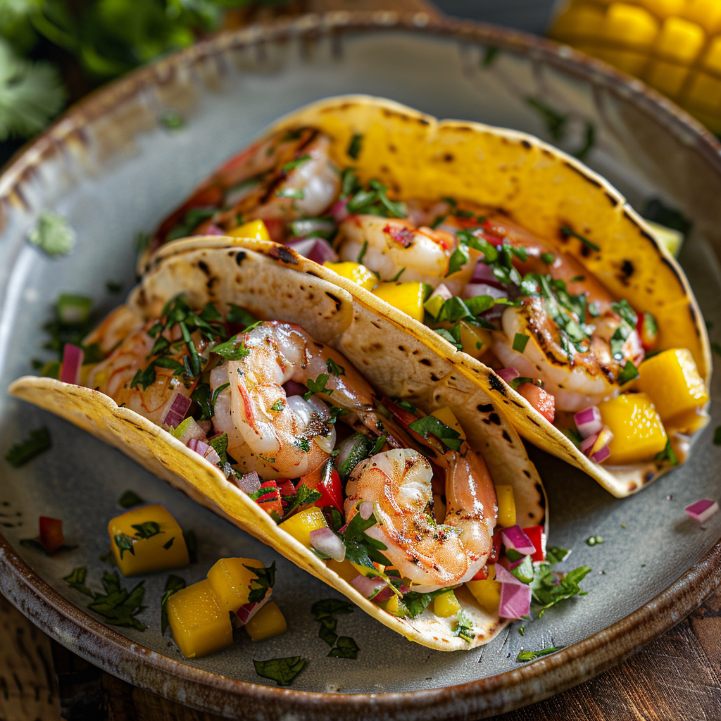 Zesty Shrimp Mango Tacos Recipe 2 Zesty Shrimp Mango Tacos Recipe - Recipe Image