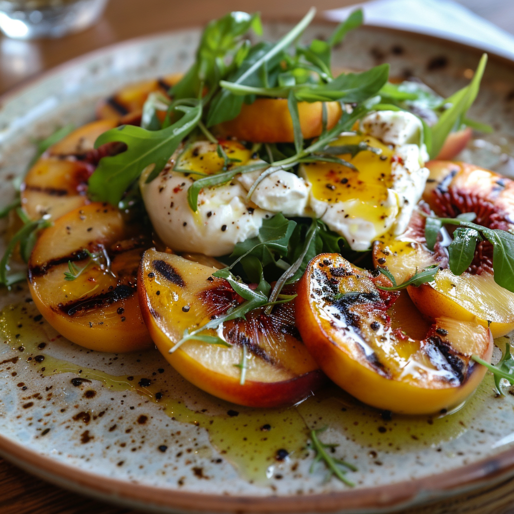 Grilled Peach Burrata Salad Recipe 2 Grilled Peach Burrata Salad Recipe - Recipe Image