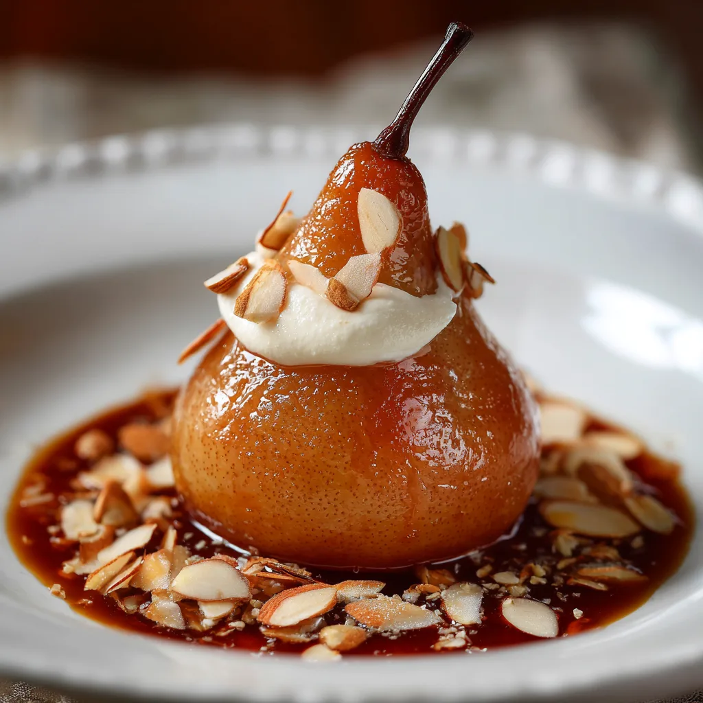 Poached Pear in Spiced Syrup with Almond Cream 3 Poached Pear in Spiced Syrup with Almond Cream - Recipe Image