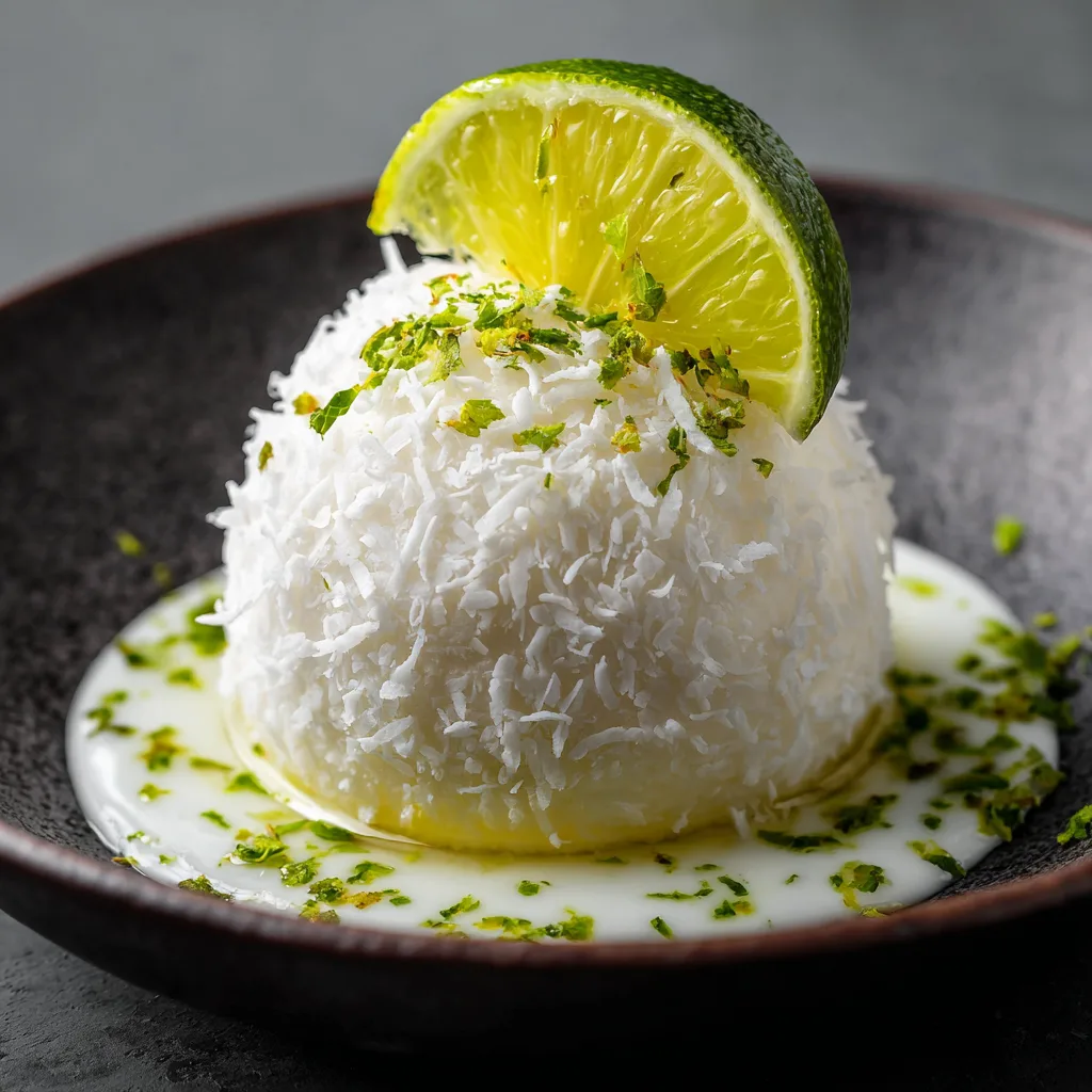 Coconut Lime Sphere with Liquid Center Recipe 2 Coconut Lime Sphere with Liquid Center Recipe - Recipe Image