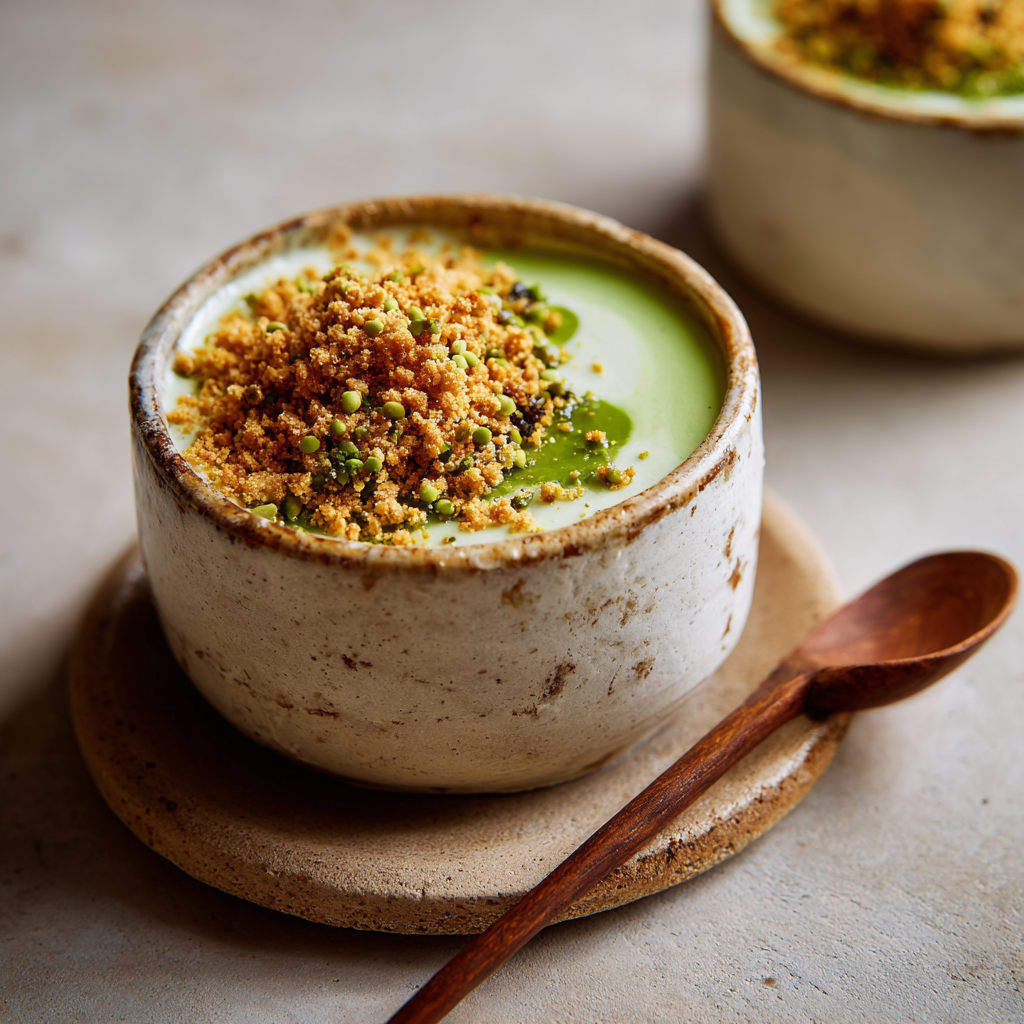 Matcha Coconut Cream Dessert with Sesame Crumble Recipe - Recipe Image