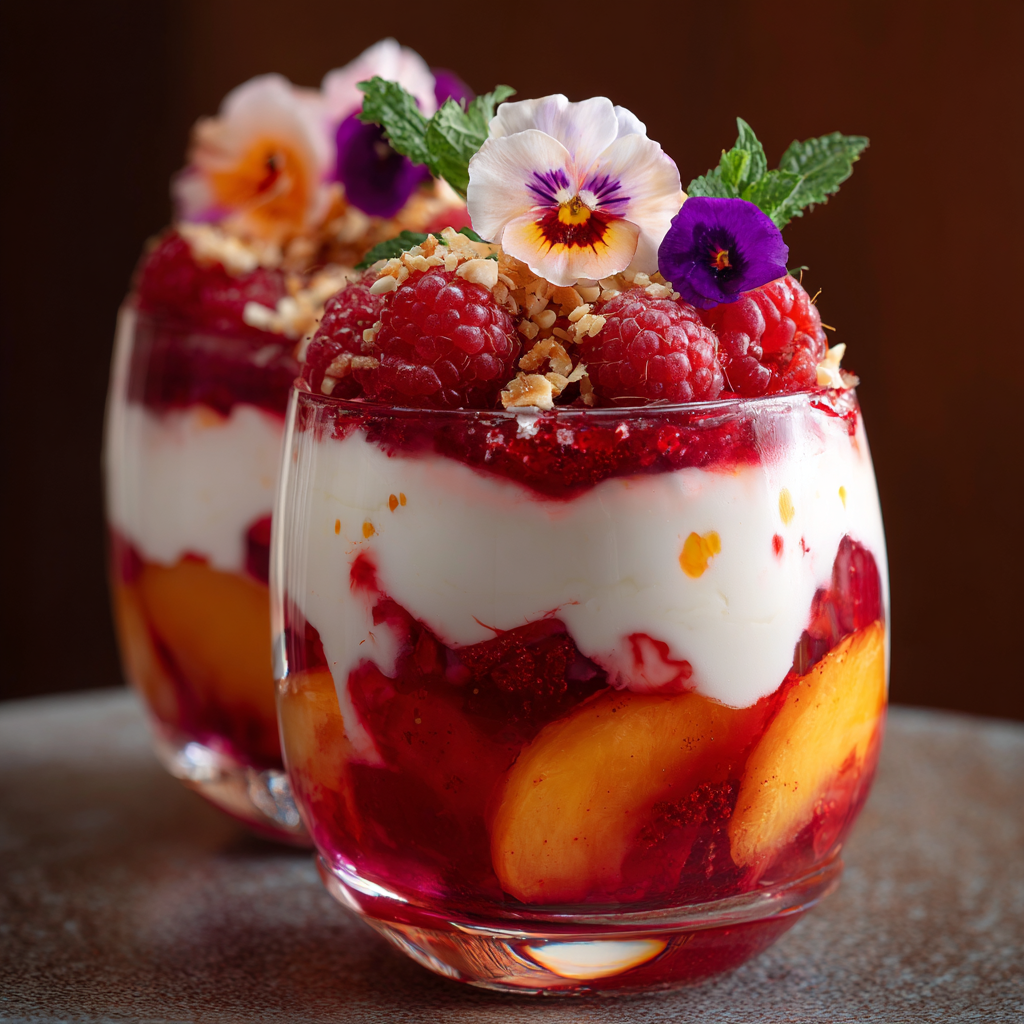 Peach Melba Deconstructed Verrine Recipe - Recipe Image
