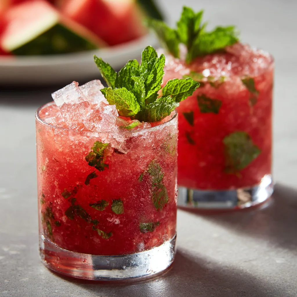 Watermelon Mint Granité Glass Recipe - Recipe Image