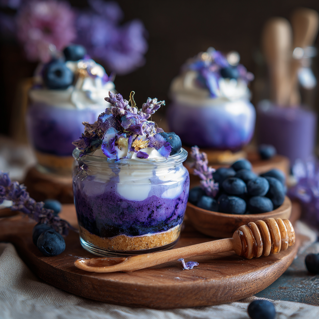 Lavender Blueberry Cream Pots Recipe 2 Lavender Blueberry Cream Pots Recipe - Recipe Image