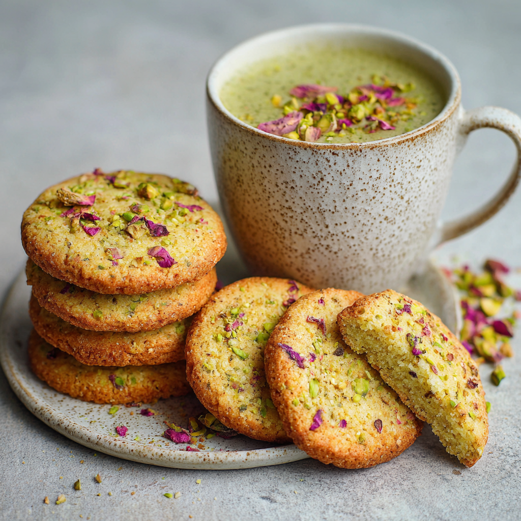 Pistachio Rose Butter Cookies Recipe 3 Pistachio Rose Butter Cookies Recipe - Recipe Image