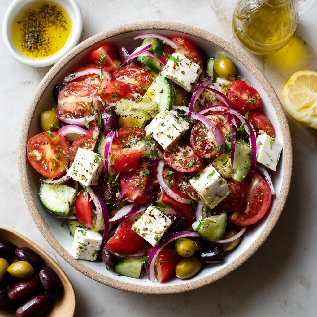 Greek Salad Recipe 3 Greek Salad Recipe - Recipe Image