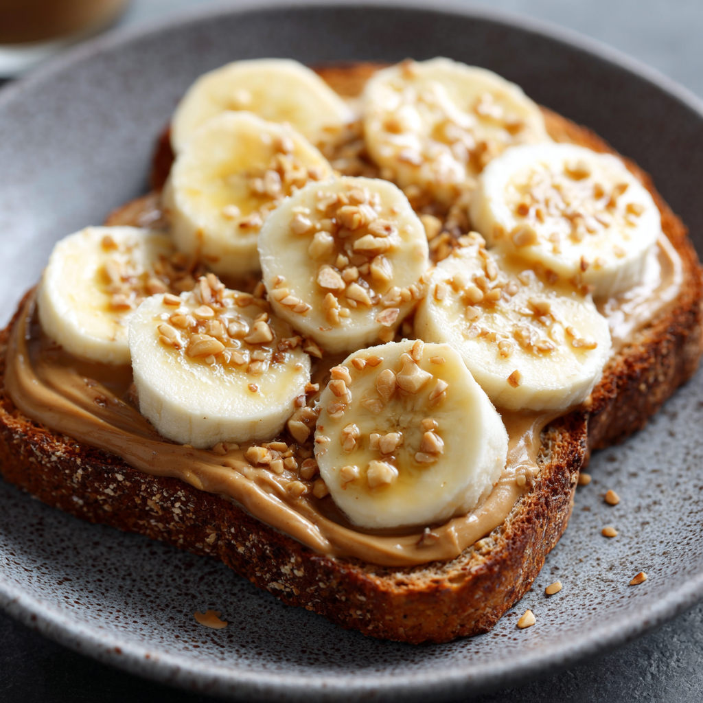 Peanut Butter Banana Toast Recipe - Recipe Image