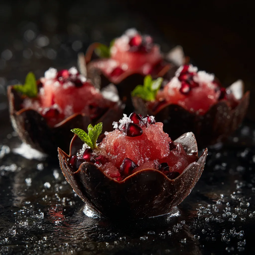 Watermelon Cranberry Chocolate Cups Recipe - Recipe Image