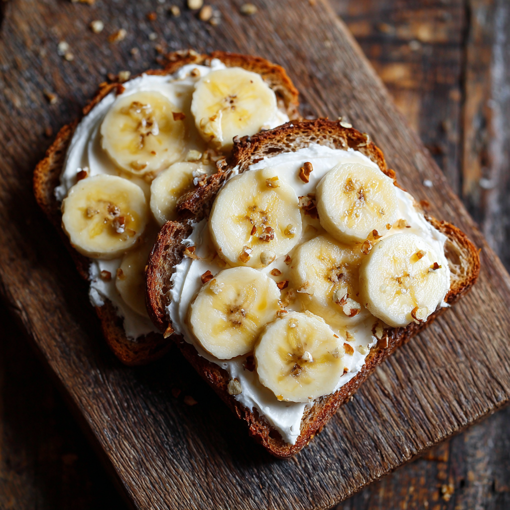 Banana Biscuit Spread Toast Recipe - Recipe Image