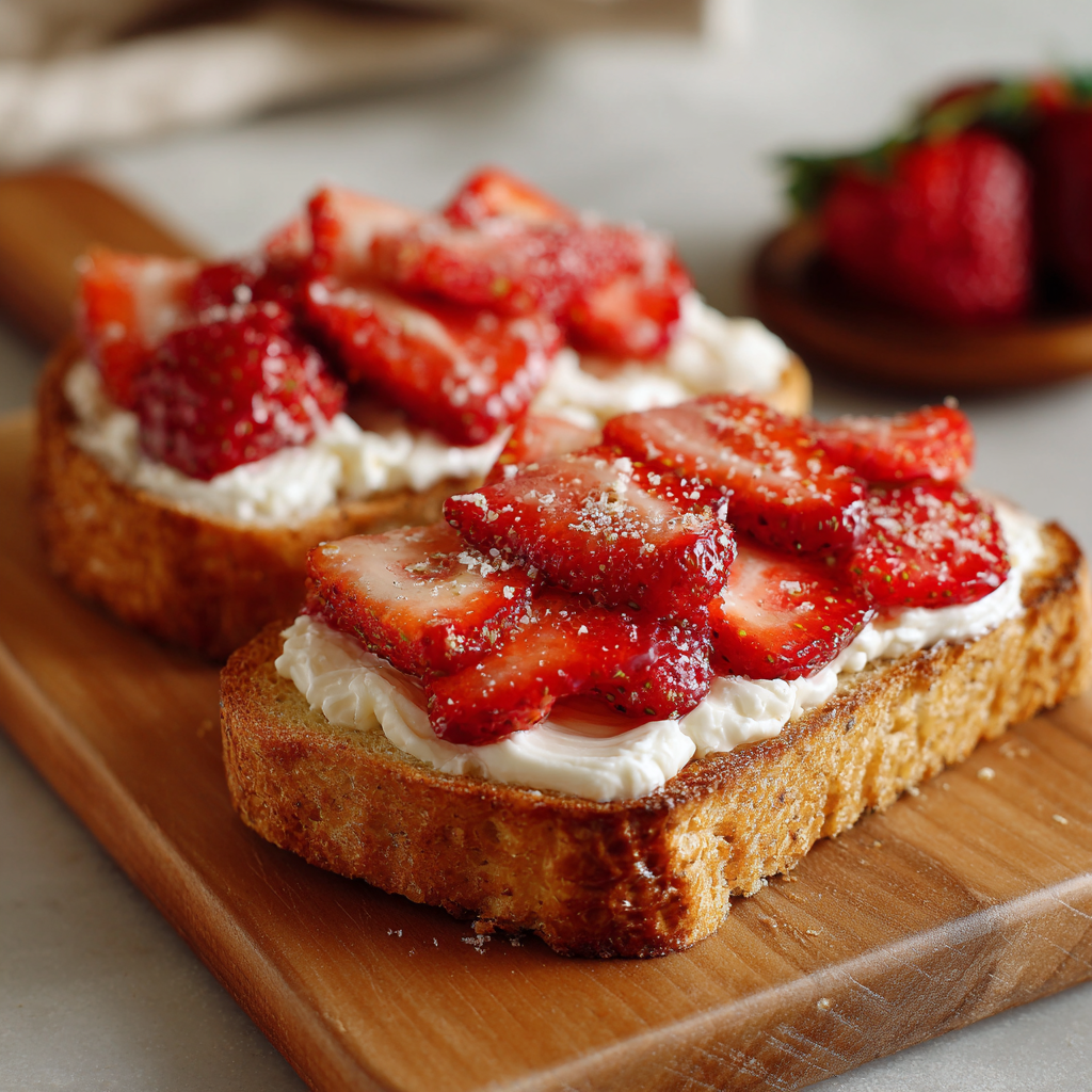Cream Cheese Strawberry Toast Recipe - Recipe Image